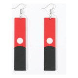 Aros Aretes Rojo Con Negro Acrilico Anime Aros Zak