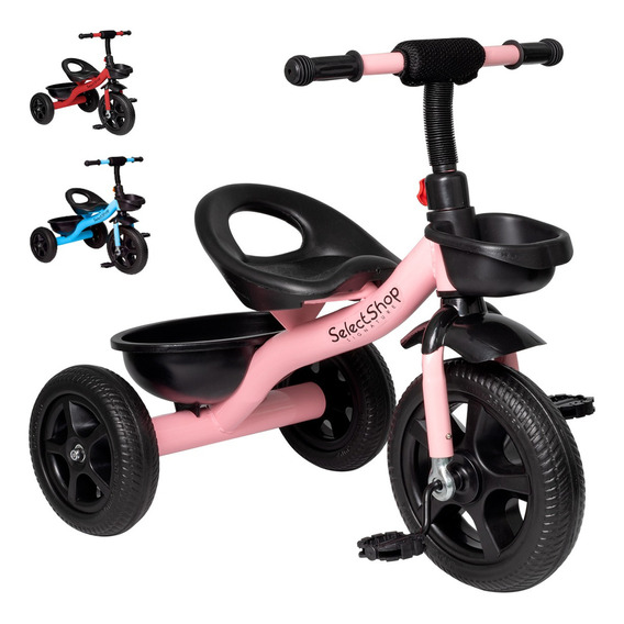 Triciclo Bicicleta Para Niños Infantil Cesta Cajuela Juguete Color Rosa