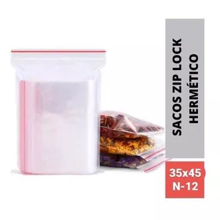 100 Saquinhos Zip Lock Herméticos N12 35x45 Abre/fecha