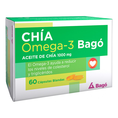 Aceite De Chia Omega 3 Bago 1000 Mg X 60 Capsulas Blandas Sabor Sin sabor