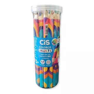 Lápis De Cor Cis Multi Color Jumbo Varias Cores Kit C/24