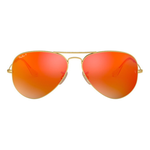 Anteojo De Sol Ray Ban Aviator Degrade Color Negro Color de la lente Naranja Color de la varilla Dorado Color del armazón Dorado Diseño Mirror