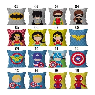 Kit 6 Almofadas Super Herois Baby Geek Nerd Infantil 30x30