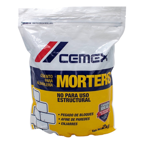 Cemento Mortero Albañilería Pegado Block Tabique 2kg Cemex