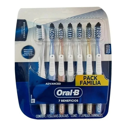 Cepillo Dental Oral-b 7 Pzas Cerdas Suaves Crisscross 