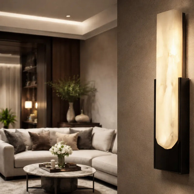 Aplique Moderno Led Cala 12w 3000k Alabastro Negro Negro