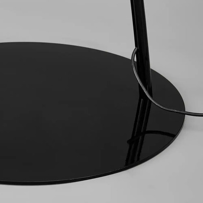 Lampara De Pie Curva Moderna Tepic Negra Apto Led Diseño  Negro