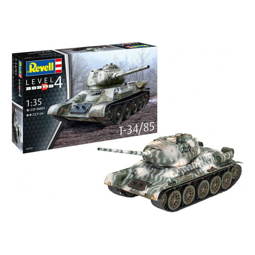 Kit de tanque de guerra Revell T-34/85 1/35 229 piezas 03319