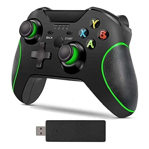 Joystick Inalambrico Para Xbox One Recargable Pc Receptor Color Negro