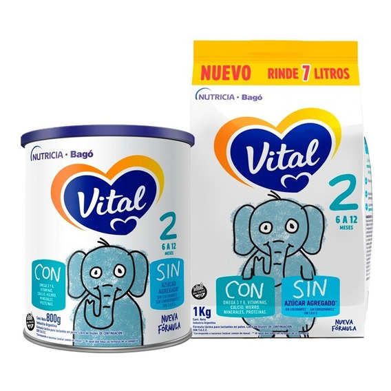 Vital 2 Leche Maternizada Polvo Lata 800g + Refill 1kg