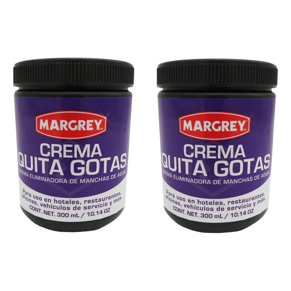 2 Crema Quita Gotas Vidrios Y Cristales Pieza 300 Ml Margrey