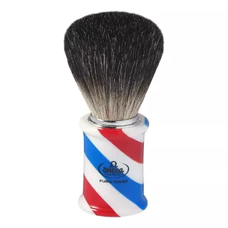 Pincel De Barbear Omega Texugo Preto 6736 Barber Pole