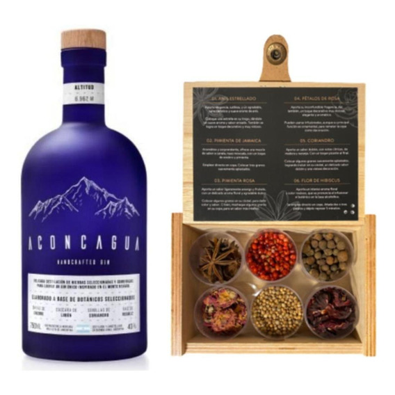 Gin Aconcagua 750 Ml + Caja Botánicos Mix X6 - Fullescabio