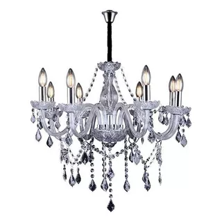 Lustre Taschibra Glam Maria Tereza 8 Braços E14 Cristais K9 Cor Cristal 110v/220v