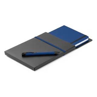 10x Caderneta De Anotações Azul 14x21cm Sem Pauta Com Caneta