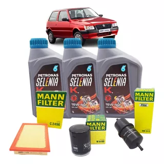 Kit Troca Óleo Revisão 15w40 Fiat Uno Mille 1.0 8v Fire