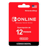 Membresia Nintendo Switch Online 12 Meses (codigo Digital )