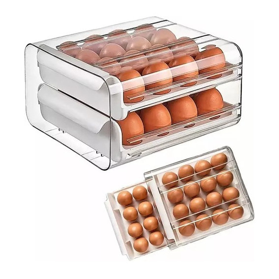 Caja De Almacenamiento Para 32 Unidades De Huevos Doble Capa