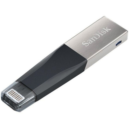 Memoria USB SanDisk iXpand Mini 128GB 3.0 negro y plateado