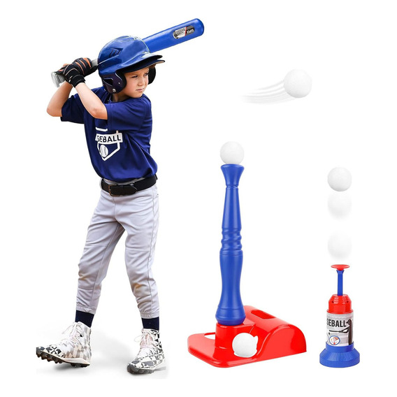 Bat Beisbol Softbol De Niños Con Lanzador Y 3 Bolas Juguete