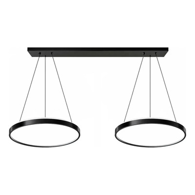 Colgante Led Moderno Negro Doble Orion Control Remoto Ld Negro