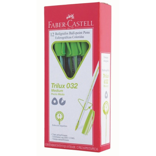Bolígrafo Trilux 032 M Verde Lima Faber-castell Color del exterior Tranparente