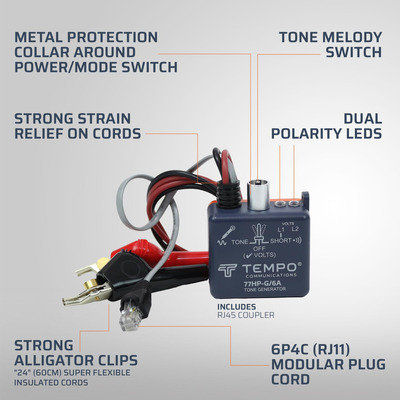 Tempo Generador De Tonos 77hp-g/6a Con Clips Abn Y Pruebas D