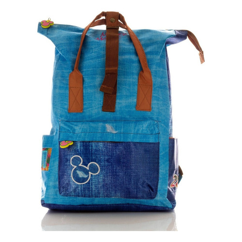 Mochila Disney Mickey Mouse Mezclilla Azúl Color Azul Acero