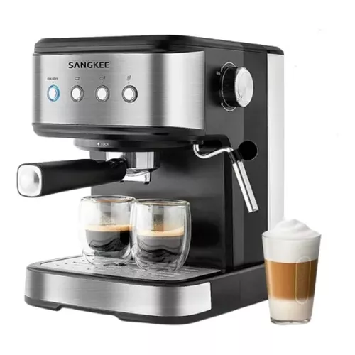 Cafetera Espresso Capuchino Sangkee CAF-021-1606 color Negro Cápsulas