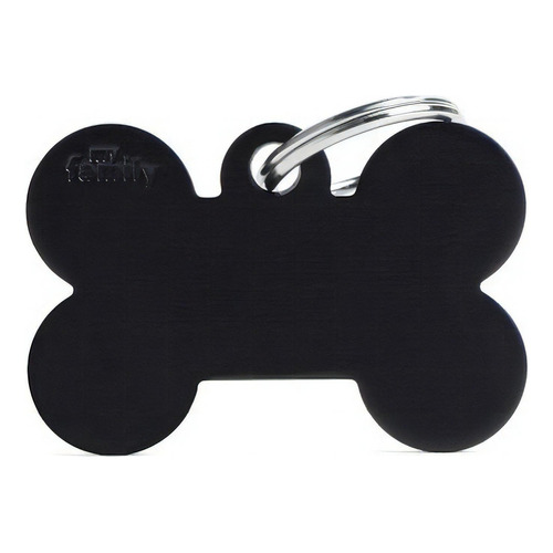 Chapas Identificatoria Para Mascotas My Family Big Bone Negro Grabado Instantáneo