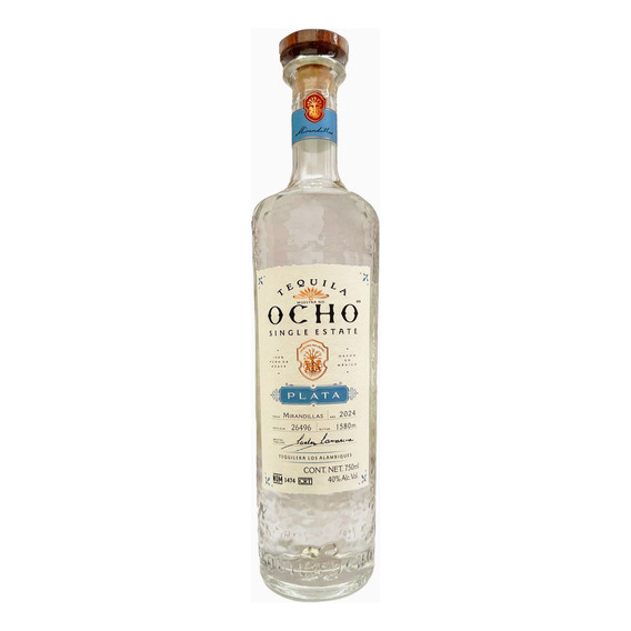 Tequila Ocho Single Estate Plata 750 Ml Nva Presentación