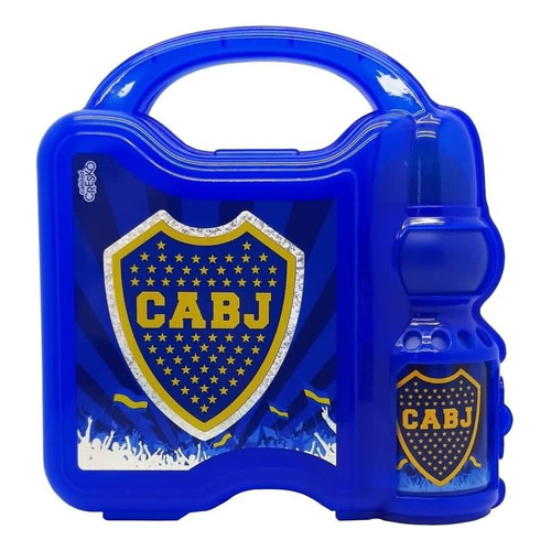 Lunchera De Boca Juniors + Botella Sport 350 Ml Bo083 Cresko Color Azul