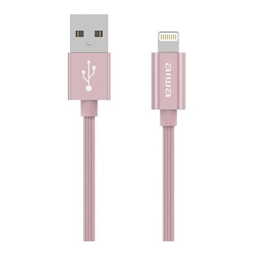 Cable iPhone Usb Lightning Aiwa 1.5m Certificado - Hais Color Rosa