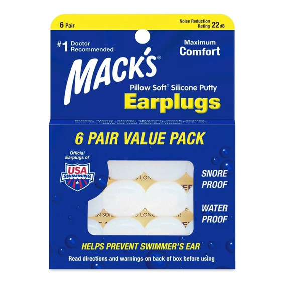 Protector De Oídos Macks Earplug De Silicona Suave, 6 Pares