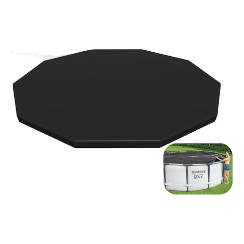 Cobertor Lona Cubre Pileta C/ Drenaje Bestway Intex 305 Cm Color Negro