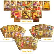 Kit 55 Cartas Pokemon Doradas Español Album Carpeta Incluido