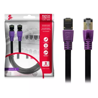 Cabo De Rede Rj45 2m Ethernet Patch Cord Cat8 40gbps 2000mhz