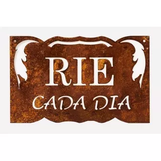 Cartel Metalico Oxido Vive Rie Cada Dia 40x25cm