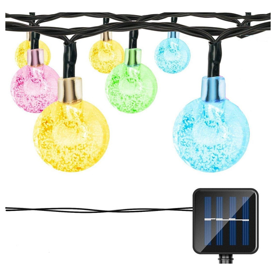 Guirnalda Solar Luces Navidad 6.5m 30 Led Color Bola De Luz