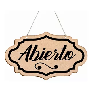 Letrero Abierto - Cerrado Vintage Mdf 28x15cm
