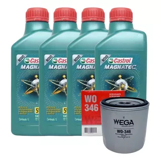 Kit Troca De Óleo 5w40 Castrol Magnatec A3 B4 + Filtro Wega