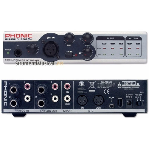Phonic Firefly 302 Firewire Midi 5 In 6 Out Interface Audio