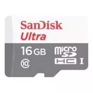 Tarjeta Memoria 16gb Clase 10 Sandisk Ultra C/adaptador Sd