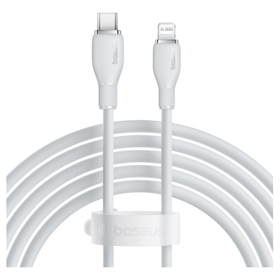Cable Baseus para iPhone/iPad USB-C Lightning, 20 W, 2 m, Pd, color rápido, blanco