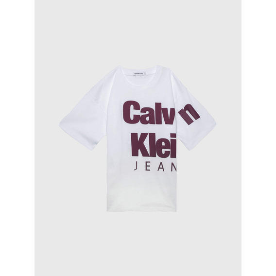 Playera Blanca Para Niño Estampado Calvin Klein