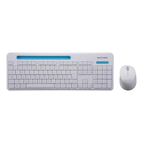 Combo de teclado y ratón inalámbrico Multilaser Tc281, color blanco, color del teclado: blanco