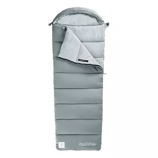 Sleeping Bag Algodón Saco De Dormir Naturehike Capucha M180 Color Gris