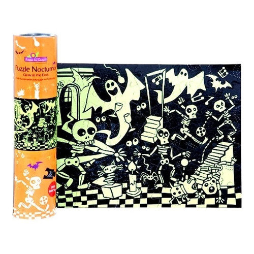 Puzzle Nocturno Esqueletos - Brilla En La Oscuridad 70 Pzas