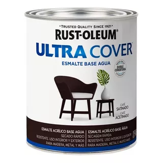 Esmalte Al Agua Ultra Cover Brochable 0,946 Litro Rust Oleum Color Café Satinado