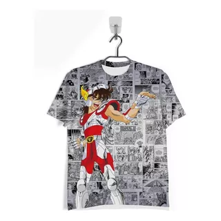 Camisa Anime Cavaleiros Do Zodíaco Seiya Ikki Shiryu Hyoga